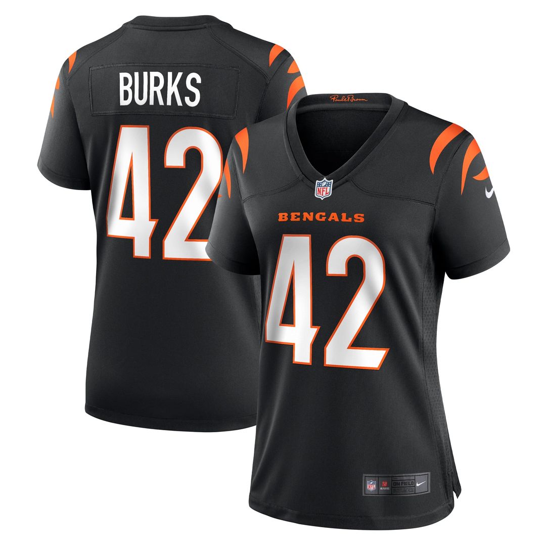 Oren Burks Cincinnati Bengals Women's Team Game Jersey - Black