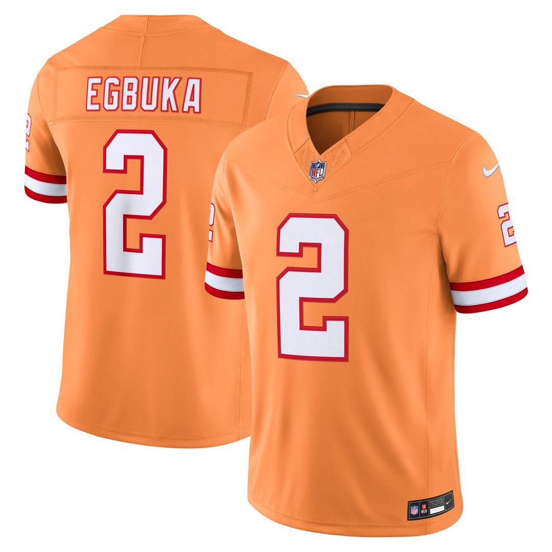 Emeka Egbuka Tampa Bay Buccaneers Alternate Vapor F.U.S.E. Stitched Limited Jersey - Creamsicle