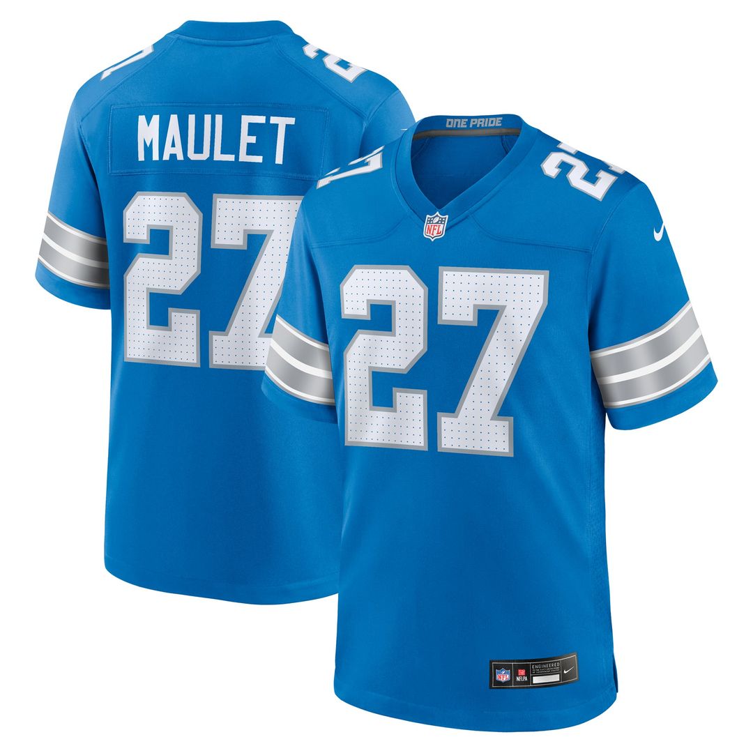 Arthur Maulet Detroit Lions Team Game Jersey - Blue