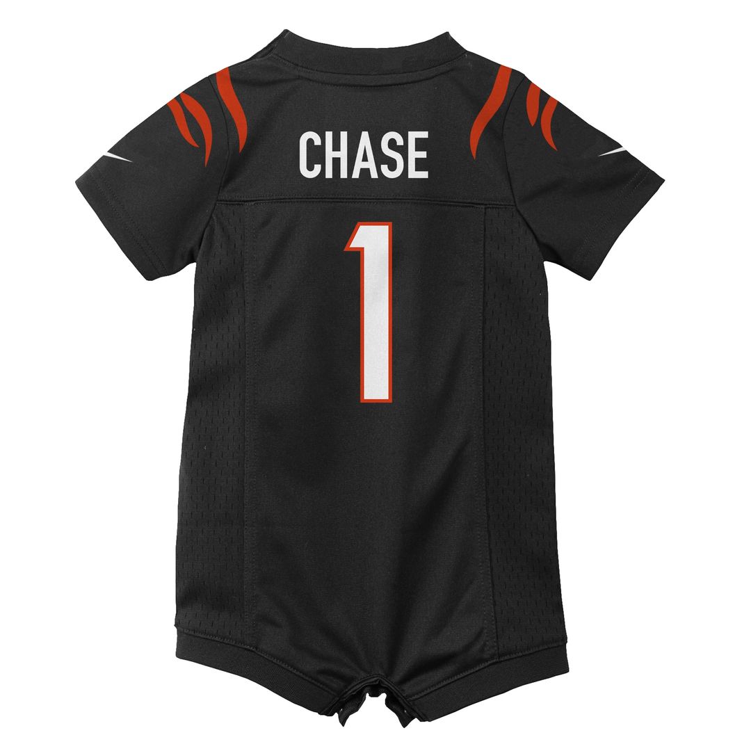 Ja'Marr Chase Cincinnati Bengals Newborn Romper Game Jersey - Black