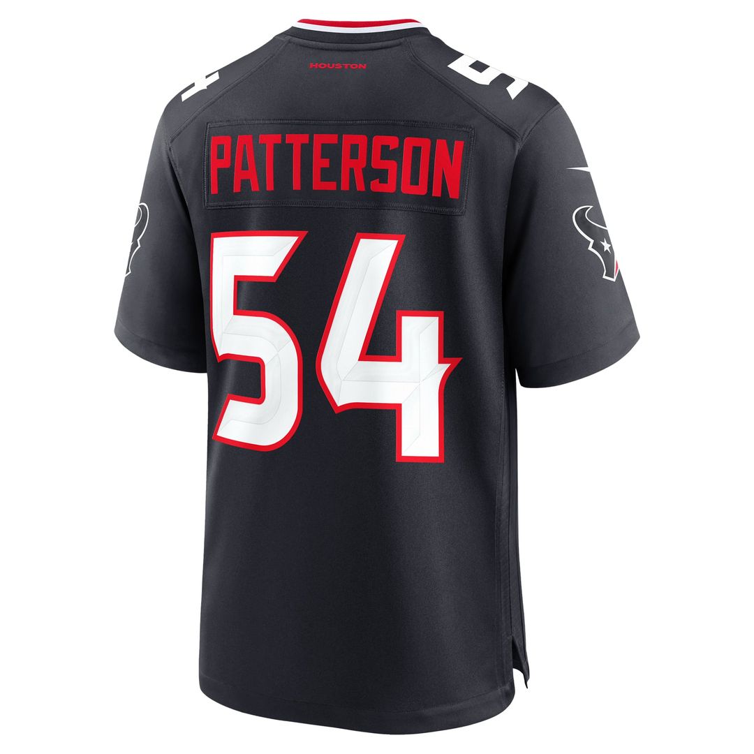 Jarrett Patterson Houston Texans Team Game Jersey - Navy
