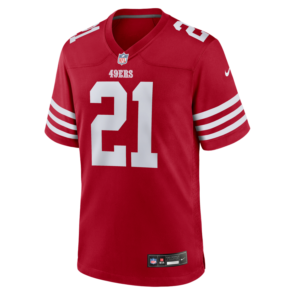 Deion Sanders San Francisco 49ers Team Retired Player Game Jersey - Scarlet