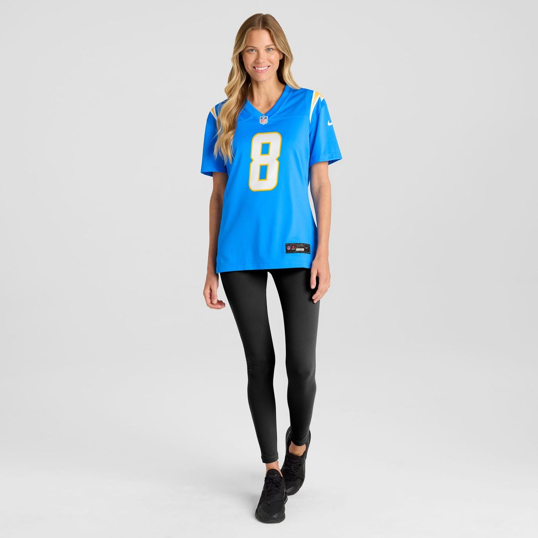 Max Duggan Los Angeles Chargers Women's Team Game Jersey - Powder Blue