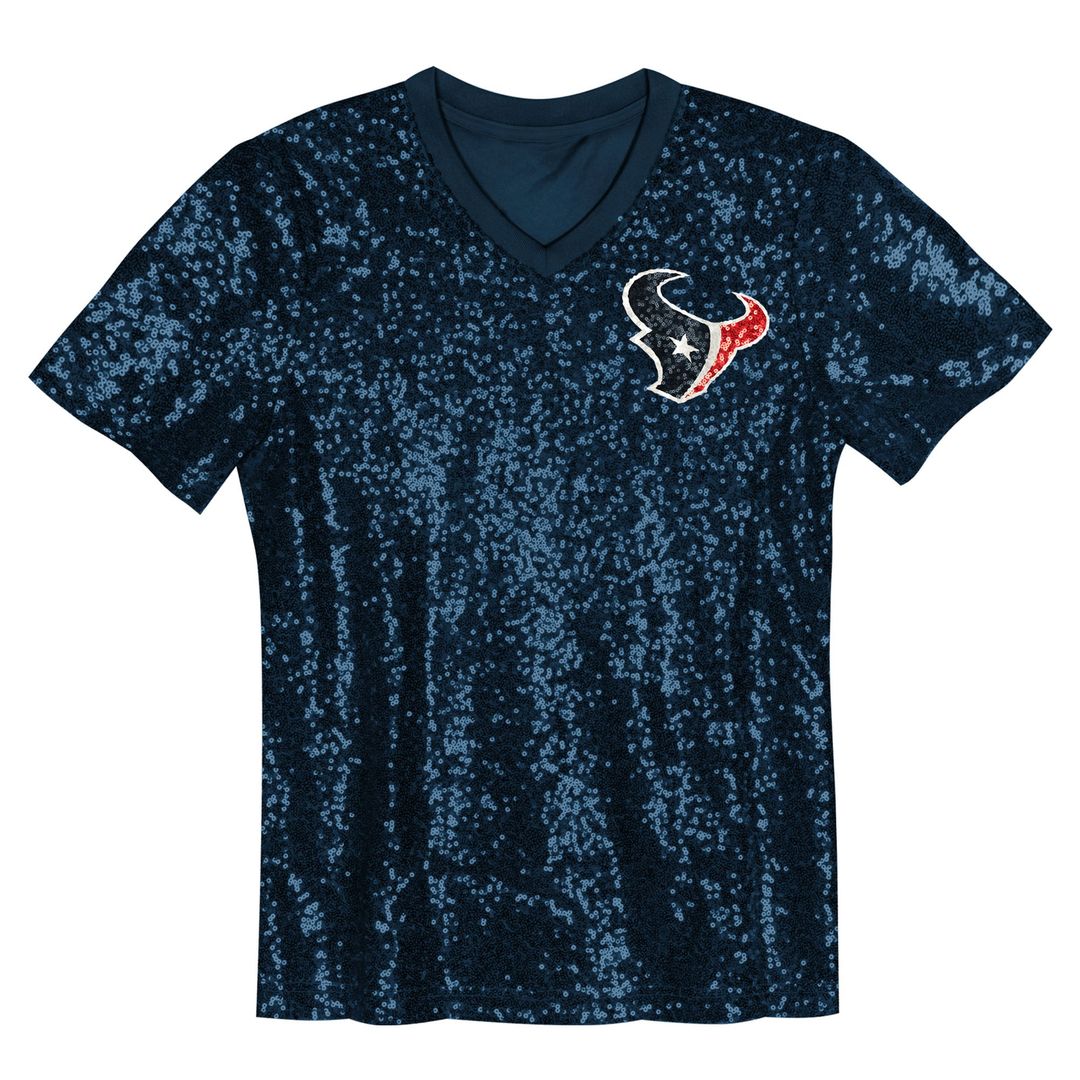 C.J. Stroud Houston Texans Girls Youth Sequin V - Neck Fashion Jersey - Navy