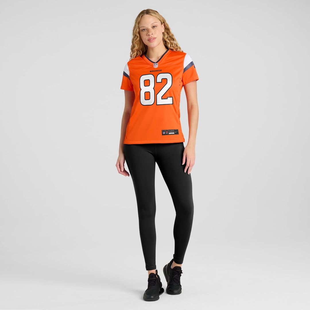 Adam Trautman Denver Broncos Women's Team Game Jersey - Orange