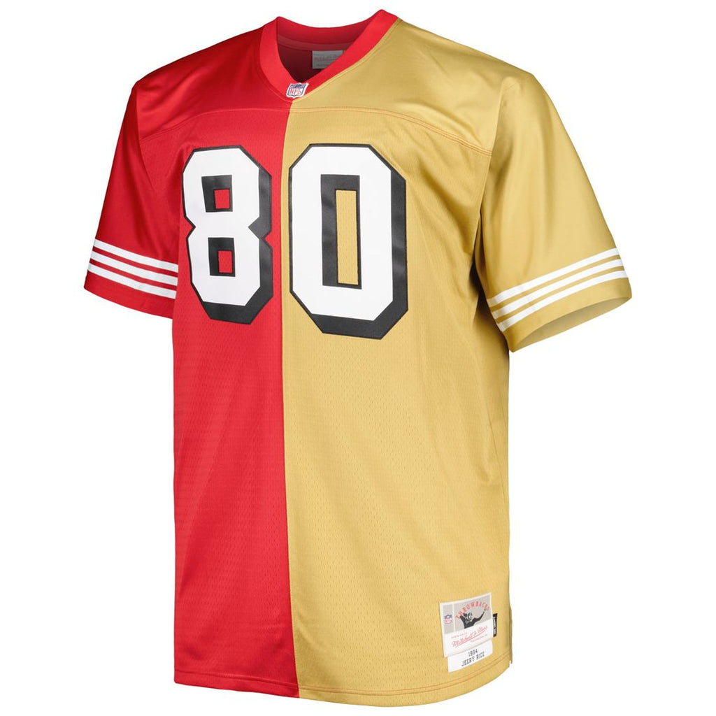Jerry Rice San Francisco 49ers Big & Tall Split Legacy Retired Player Replica Jersey - Scarlet/Gold