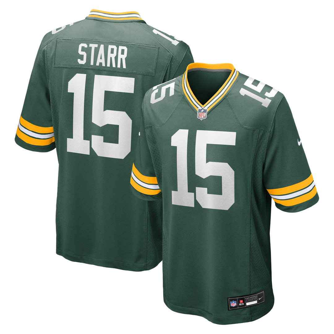 Bart Starr Green Bay Packers Game Retired Player Jersey - Green