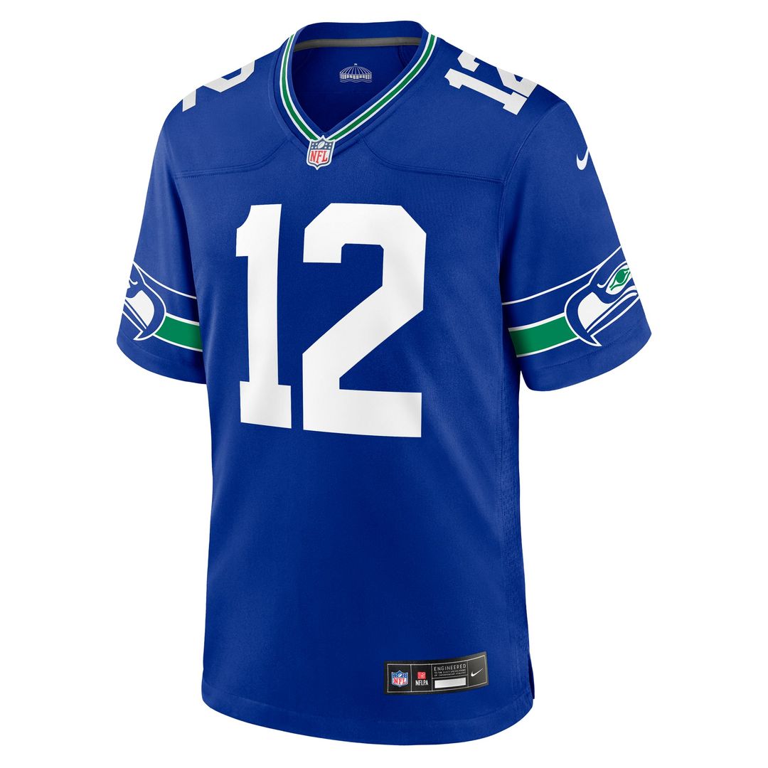 12s Seattle Seahawks Throwback Player Game Jersey - Royal