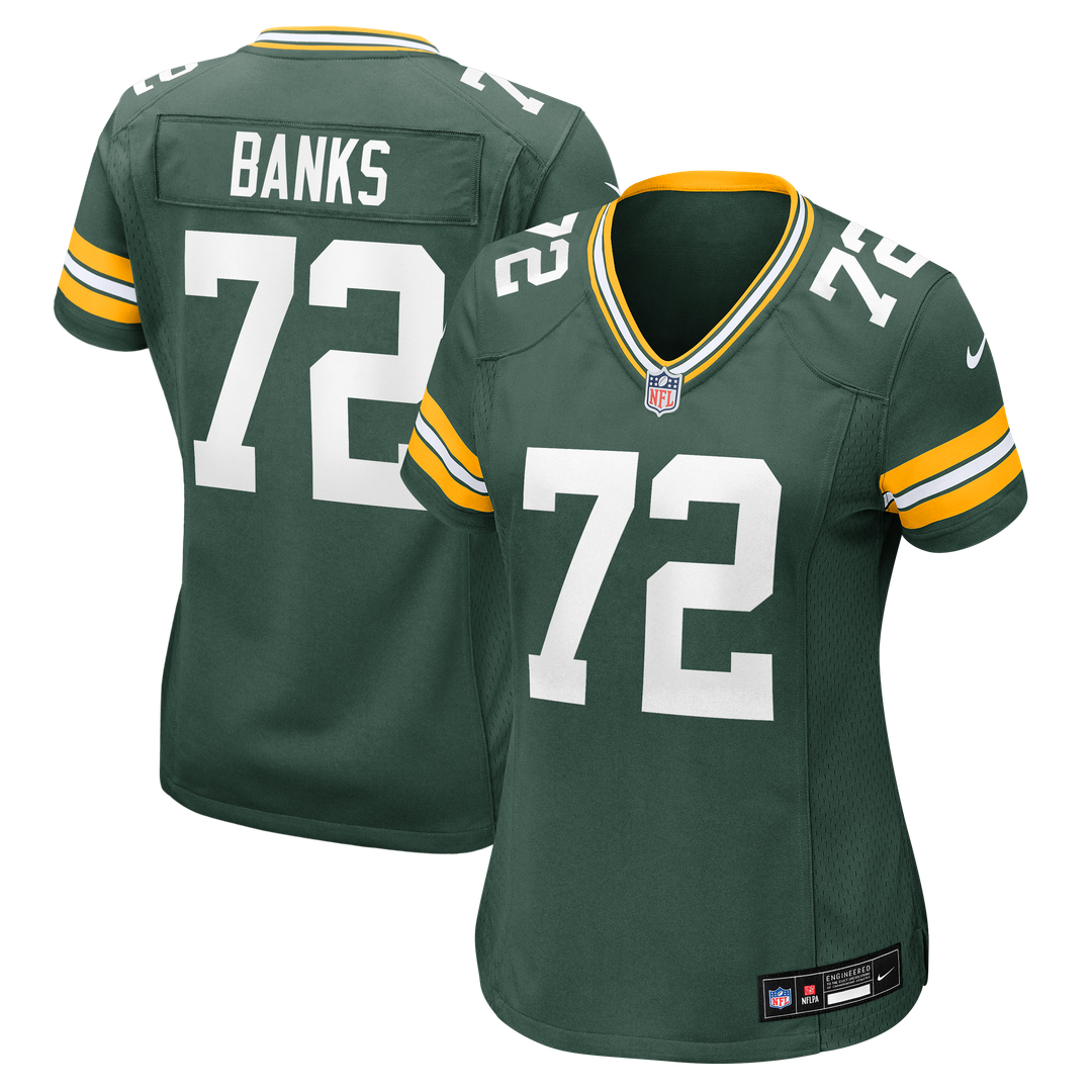 Brant Banks Green Bay Packers Women's Team Game Jersey - Green