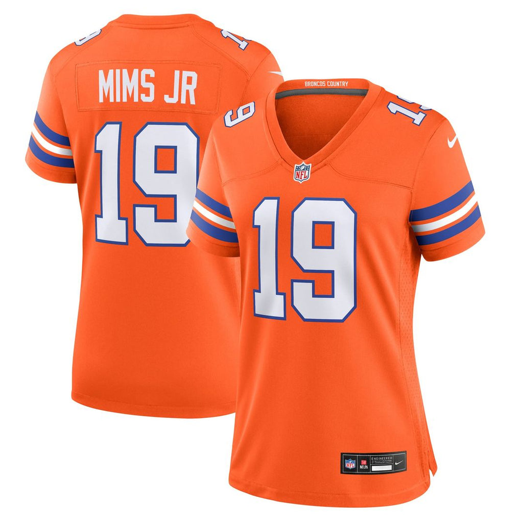 Marvin Mims Jr Denver Broncos Women's Mile High Collection 1977 Throwback Player Game Jersey - Orange