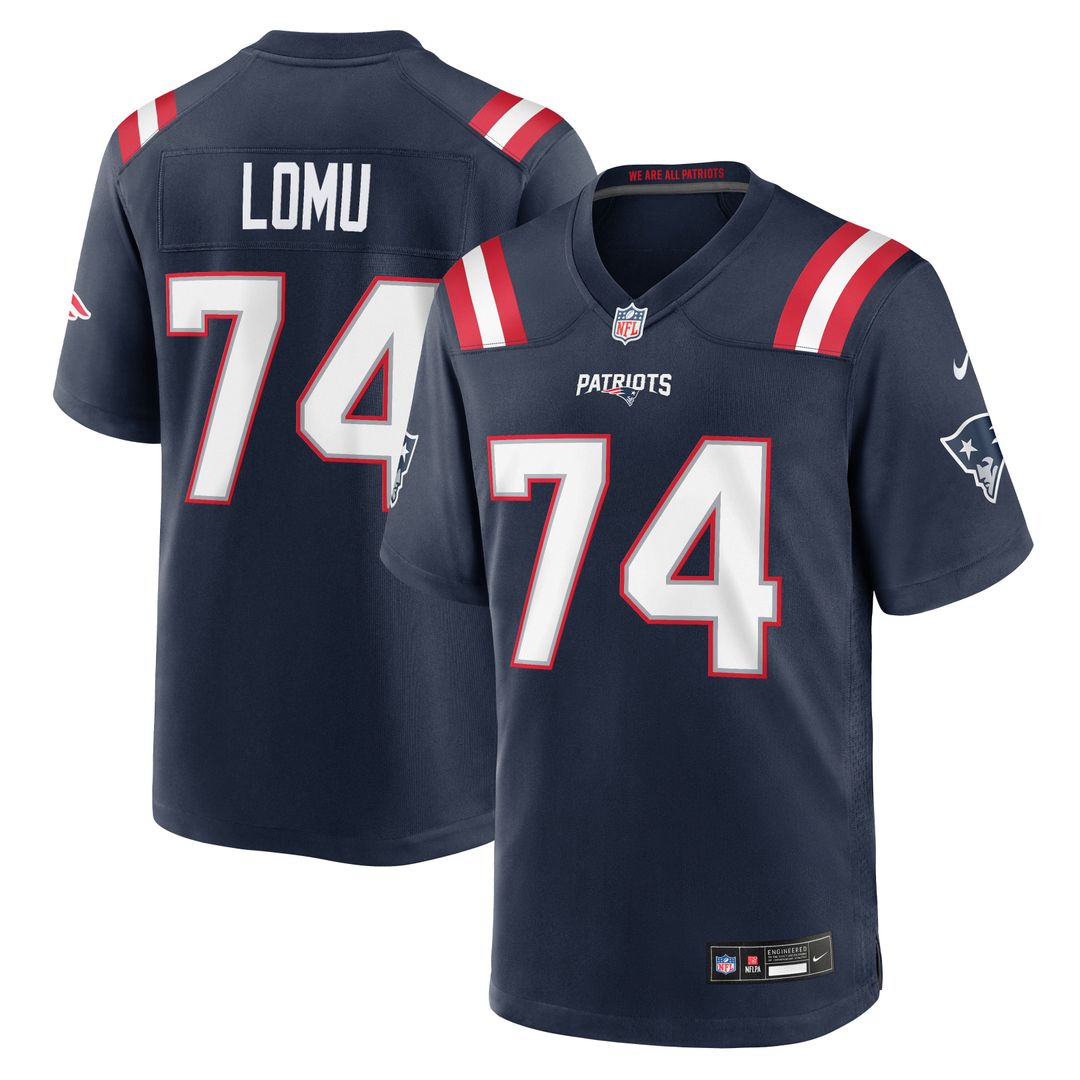 Caleb Lomu New England Patriots Team Game Jersey - Navy