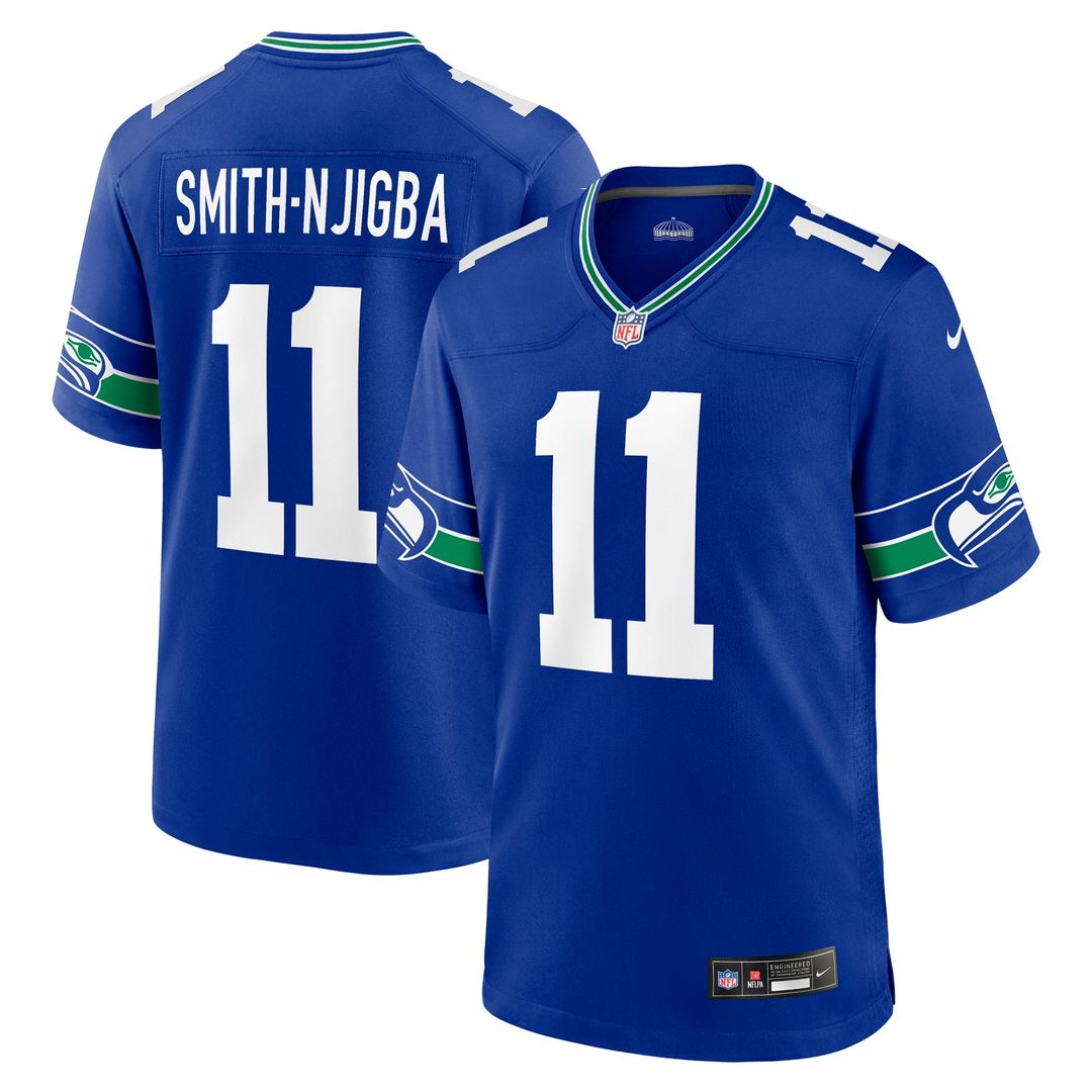 Jaxon Smith - Njigba Seattle Seahawks Throwback Player Game Jersey - Royal