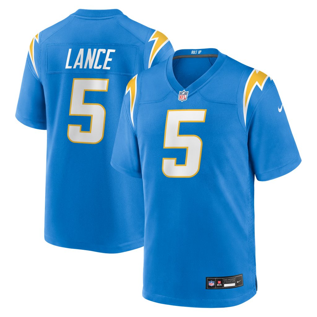 Trey Lance Los Angeles Chargers Team Game Jersey - Powder Blue