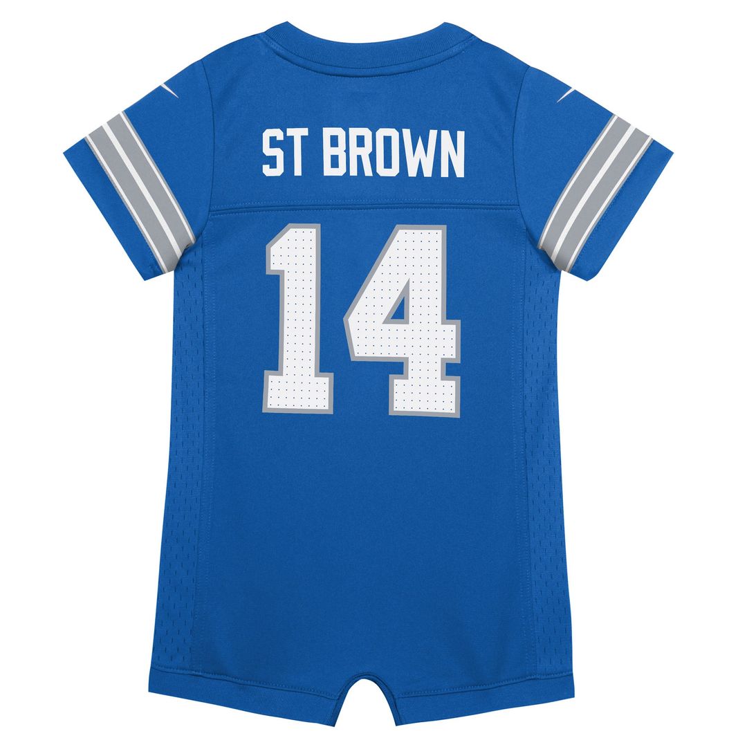 Amon - Ra St. Brown Detroit Lions Newborn Romper Game Jersey - Blue