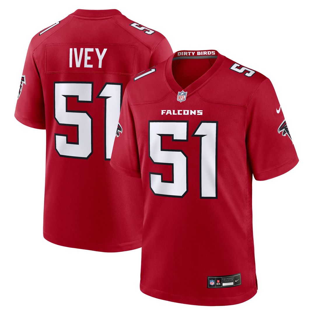 Jared Ivey Atlanta Falcons Team Game Jersey - Red