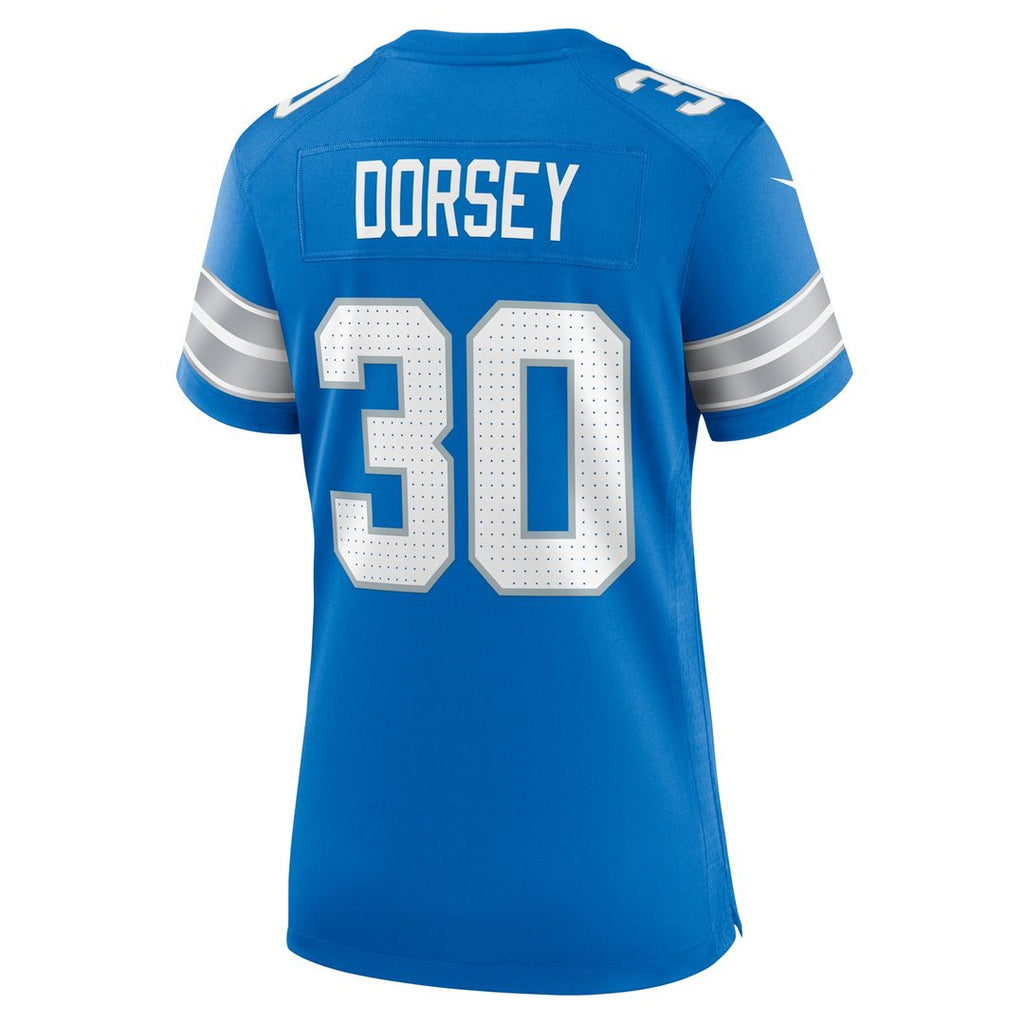 Khalil Dorsey Detroit Lions Women's Team Game Jersey - Blue