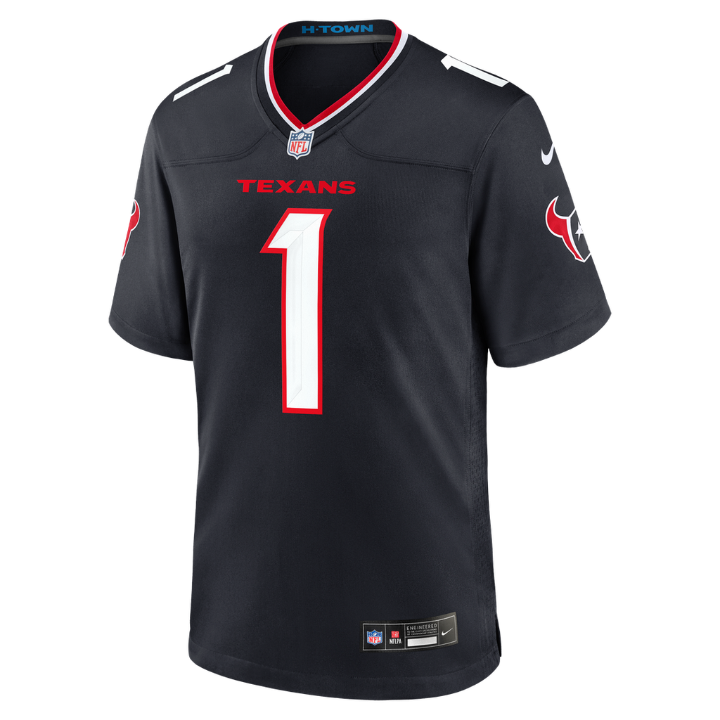 Number 1 Groom Houston Texans Game Jersey - Navy