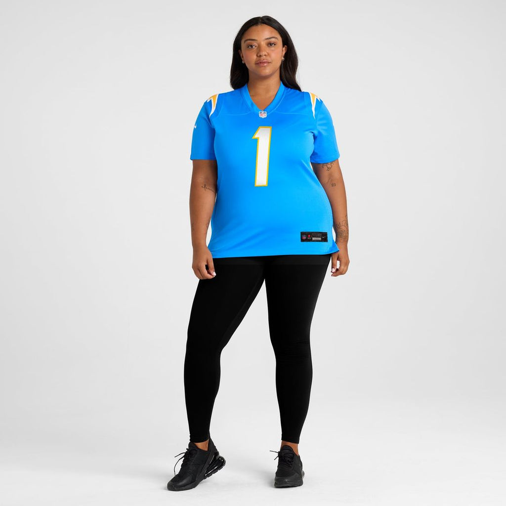 Number 1 Bride Los Angeles Chargers Women's Game Jersey - Powder Blue