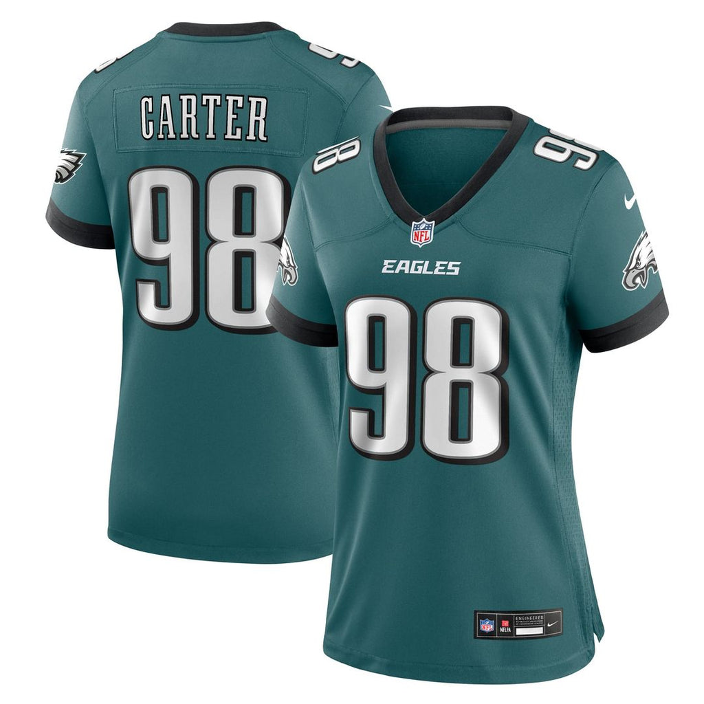 Jalen Carter Philadelphia Eagles Women's Team Game Jersey - Midnight Green