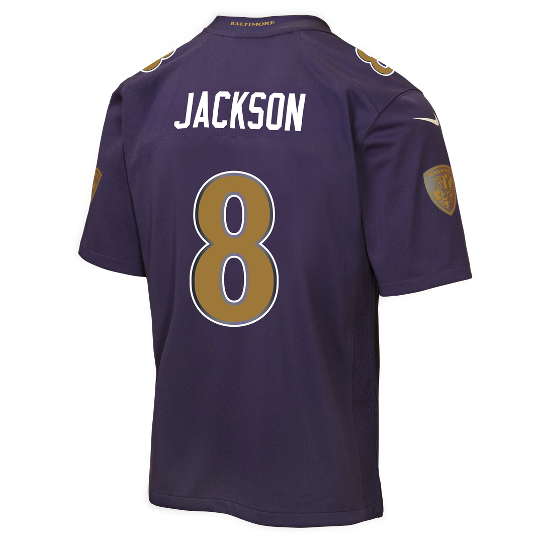 Lamar Jackson Baltimore Ravens Youth Alternate 2 Game Jersey - Purple