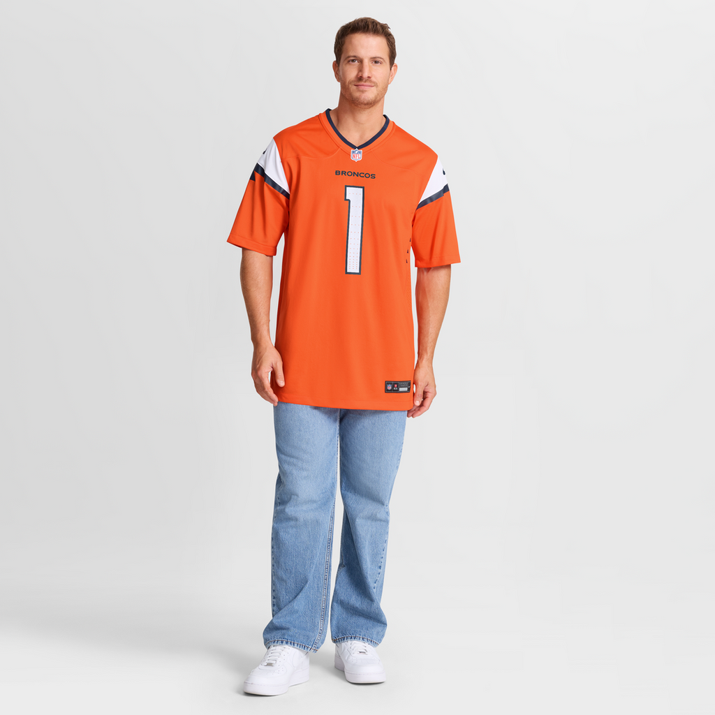 Denver Broncos #1 Dad Game Jersey - Orange