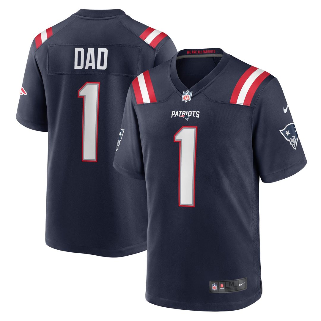Number 1 Dad New England Patriots Game Jersey - Navy