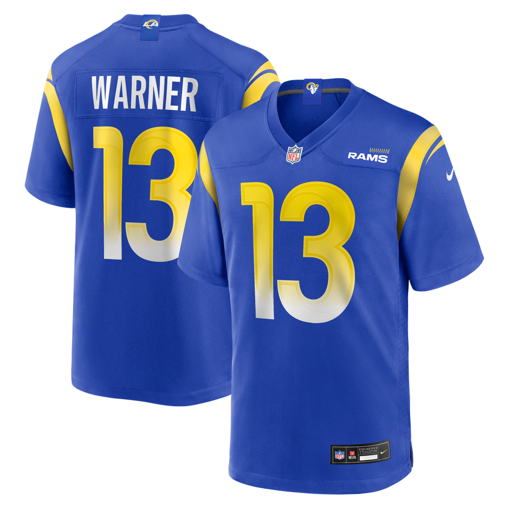 Kurt Warner Los Angeles Rams Game Retired Player Jersey - Royal