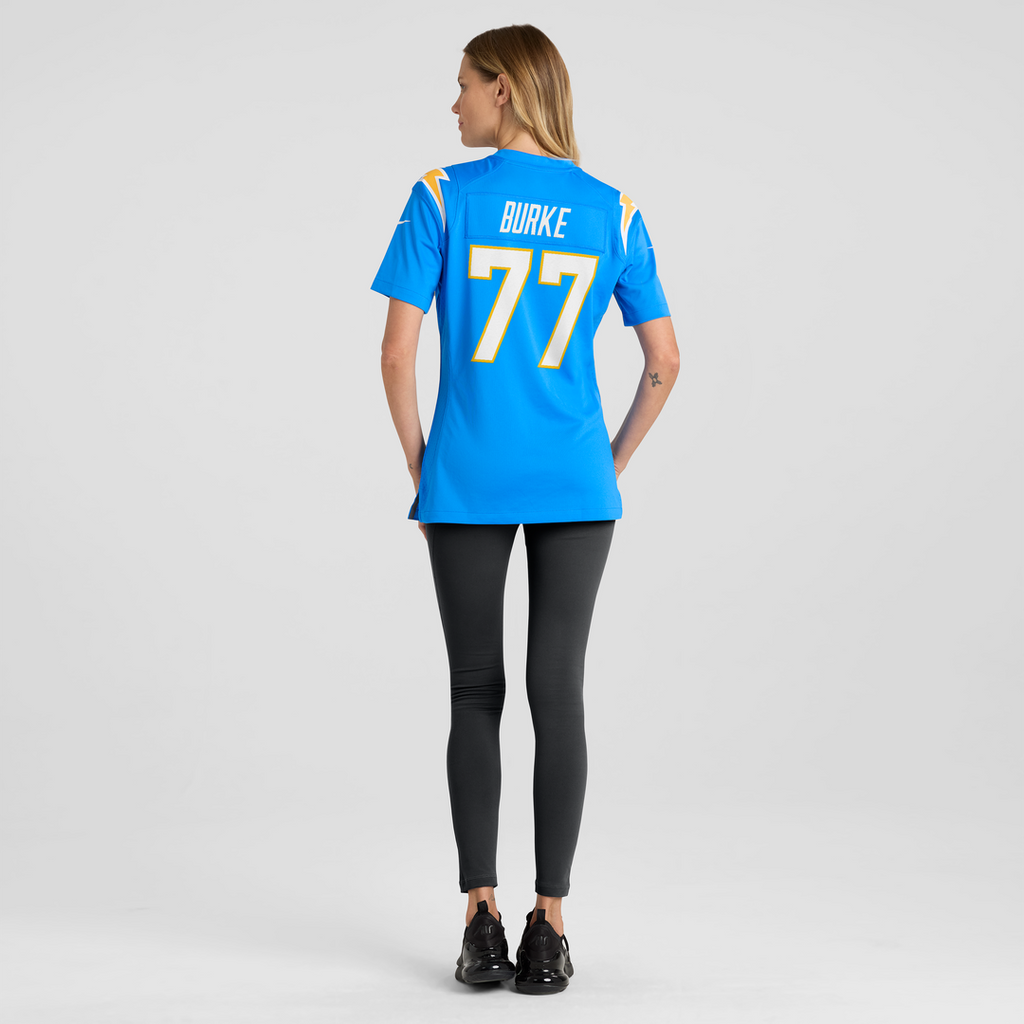 Travis Burke Los Angeles Chargers Women's Team Game Jersey - Powder Blue