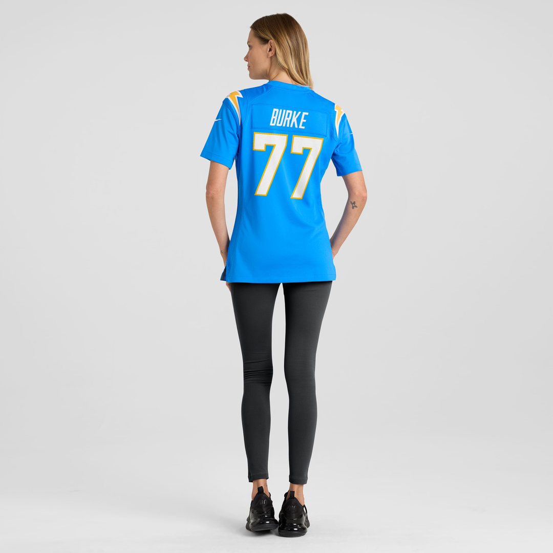 Travis Burke Los Angeles Chargers Women's Team Game Jersey - Powder Blue