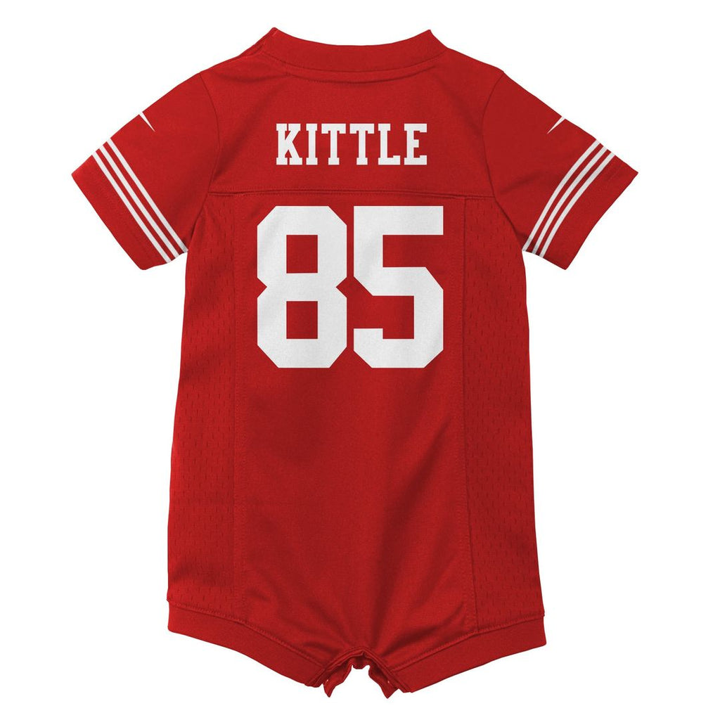 George Kittle San Francisco 49ers Newborn Romper Game Jersey - Scarlet