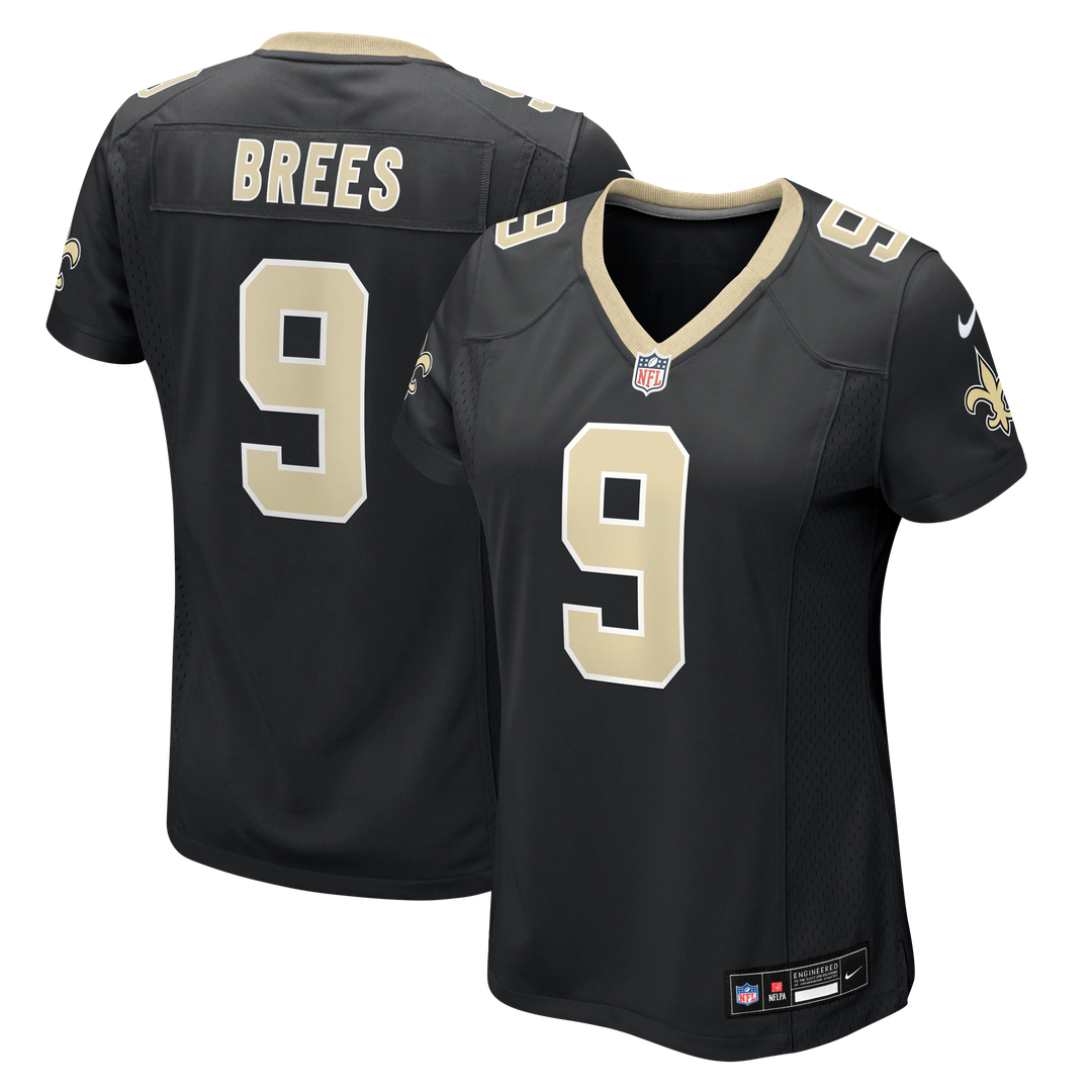 Drew Brees New Orleans Saints Women's Team Game Jersey - Black