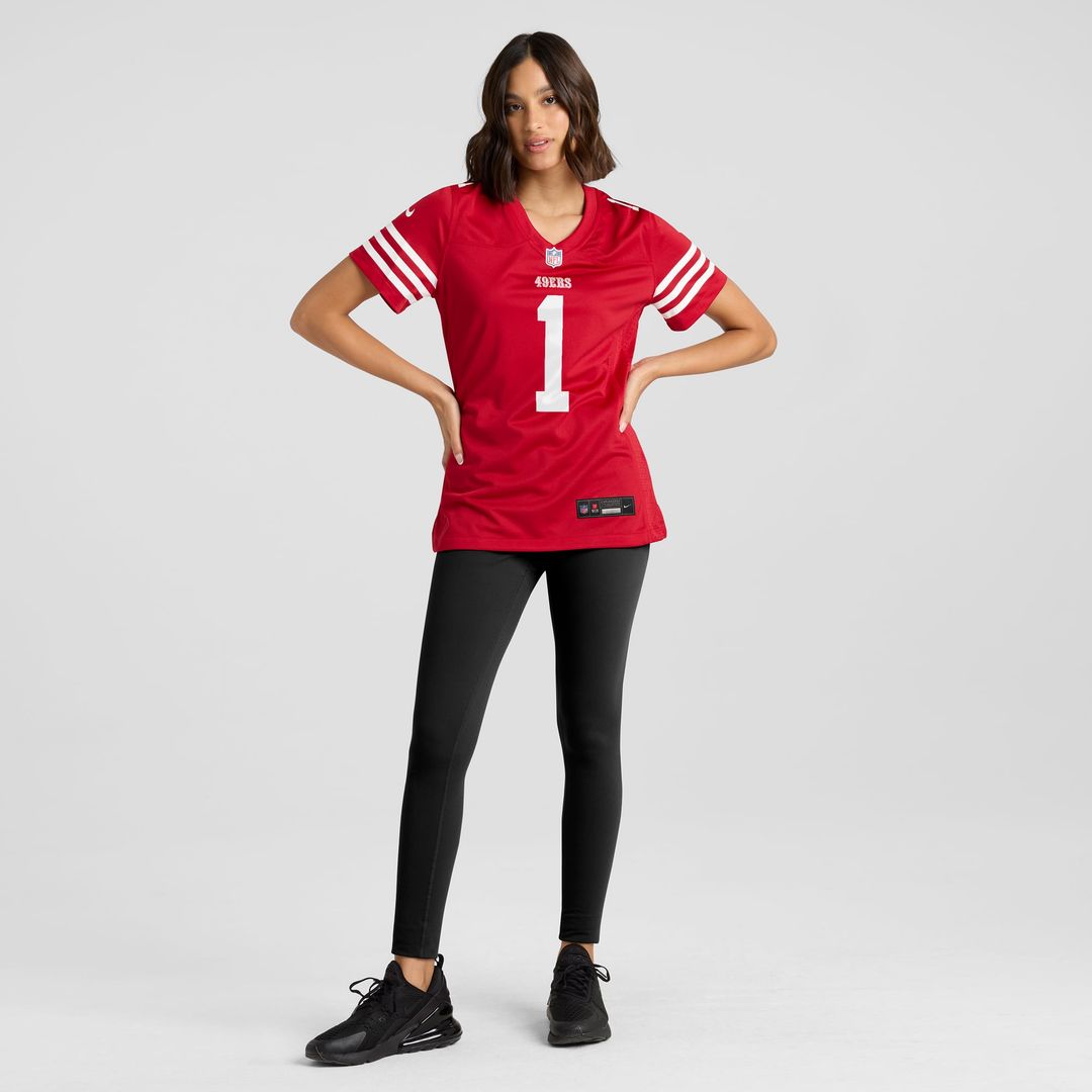 Number 1 Mom San Francisco 49ers Women's Game Jersey - Scarlet