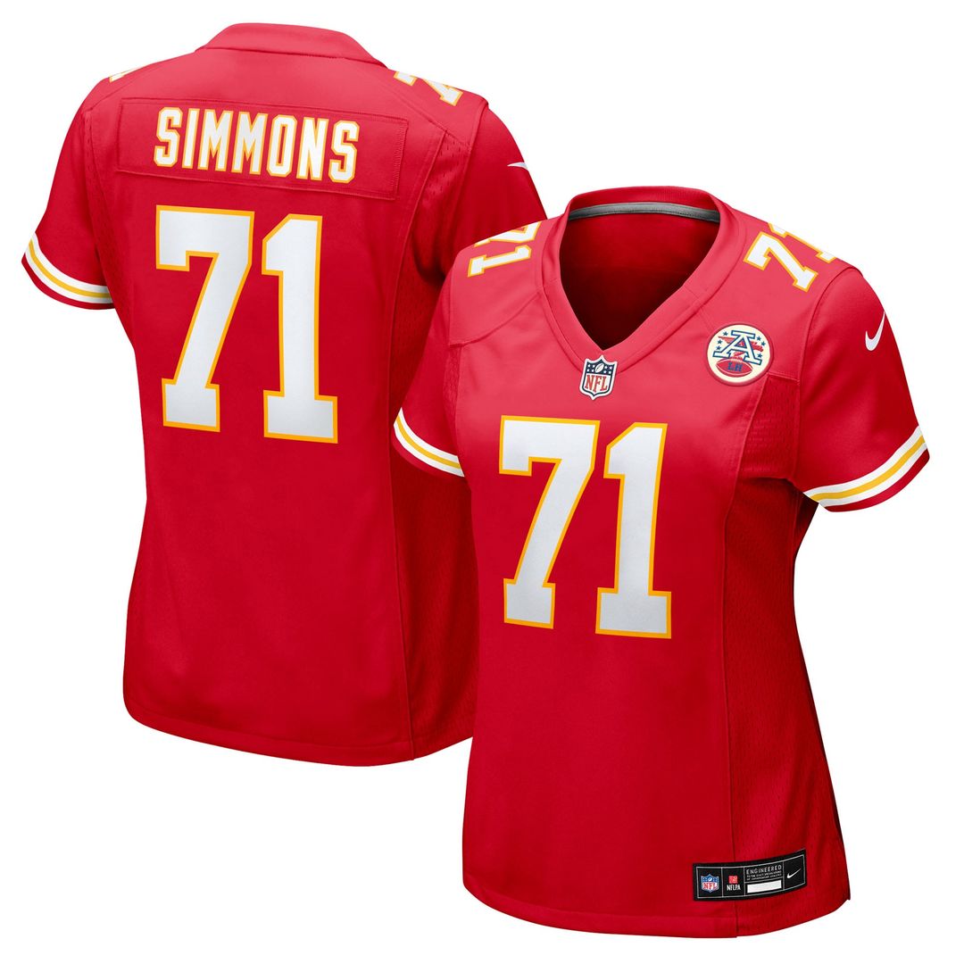 Josh Simmons Kansas City Chiefs Women's Team Game Jersey - Red
