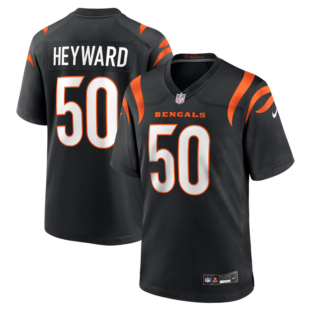 Shaka Heyward Cincinnati Bengals Team Game Jersey - Black
