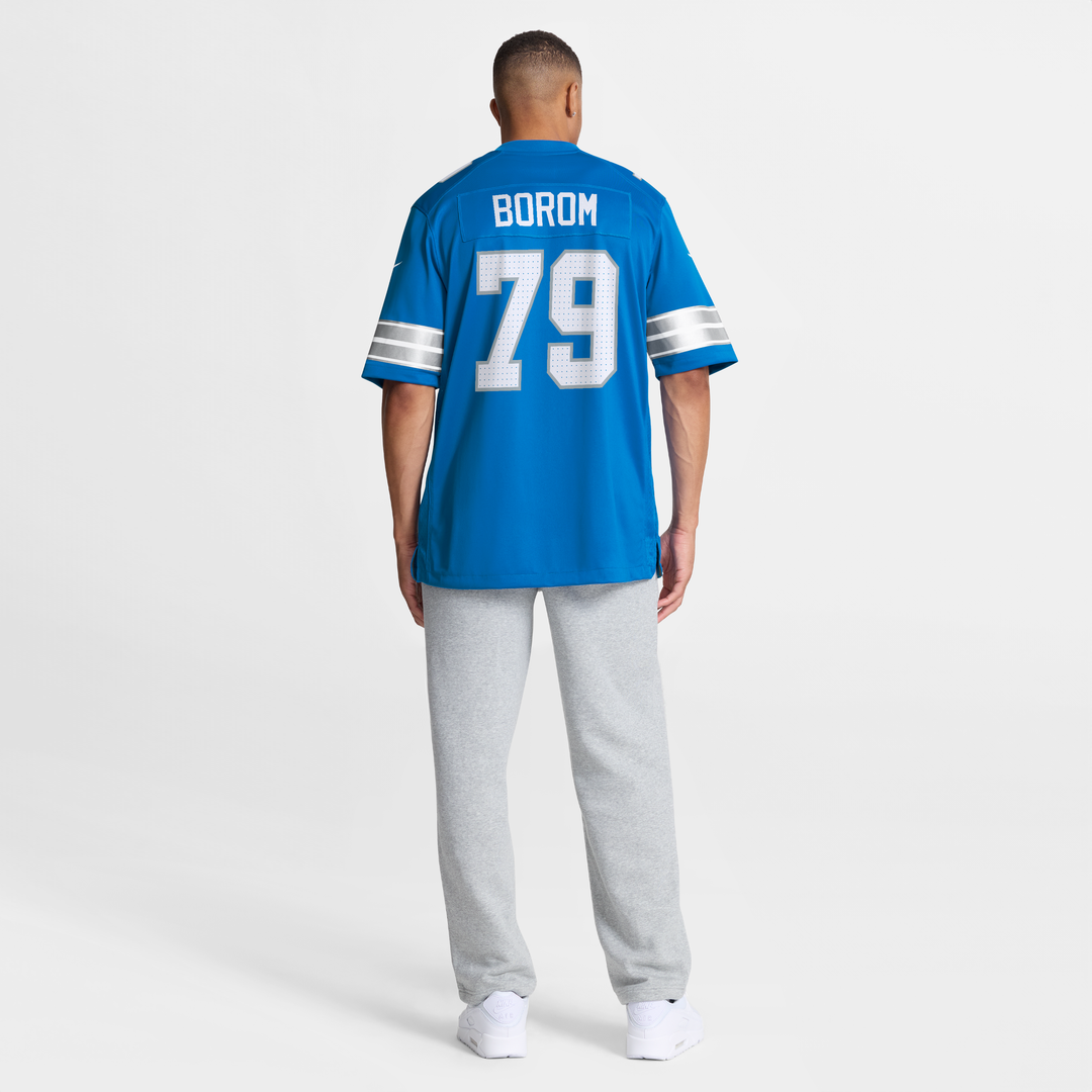 Larry Borom Detroit Lions Team Game Jersey - Blue