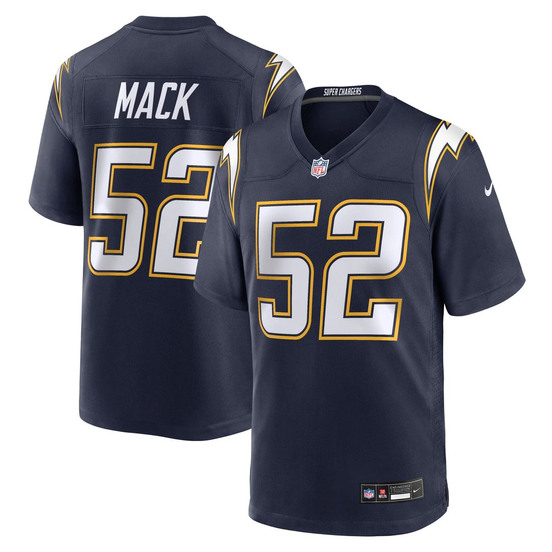 Khalil Mack Los Angeles Chargers Alternate Charger Power Game Player Jersey - Gold