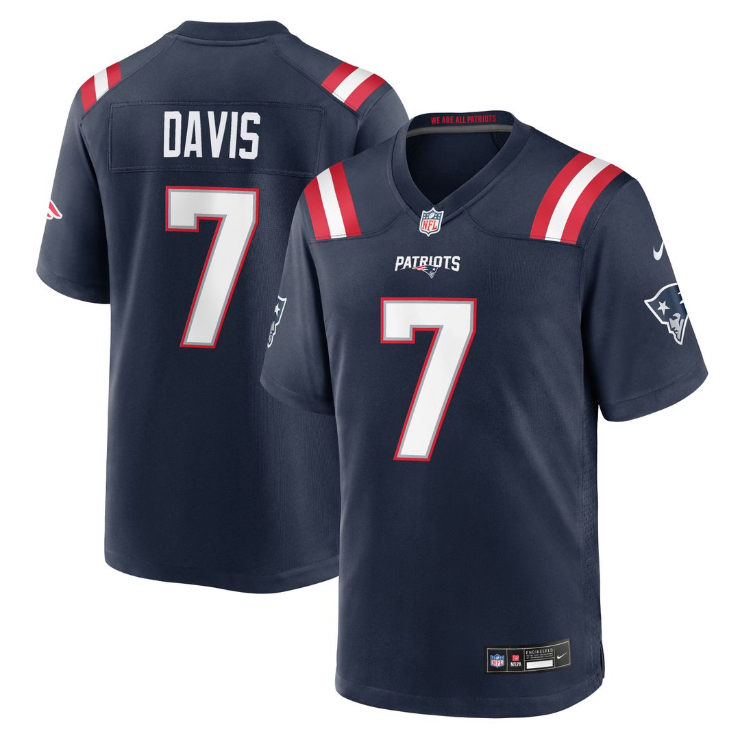 Carlton Davis New England Patriots Team Game Jersey - Navy