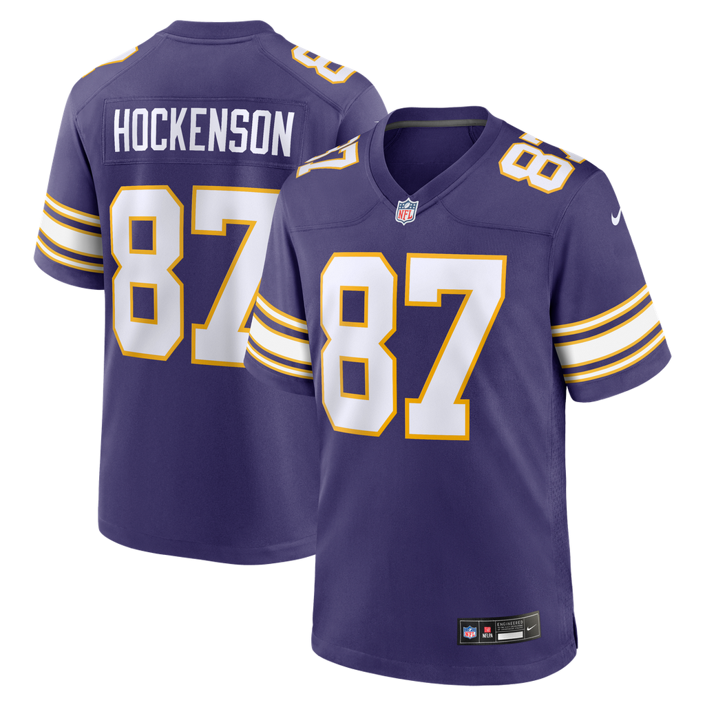 T.J. Hockenson Minnesota Vikings Classic Player Game Jersey - Purple