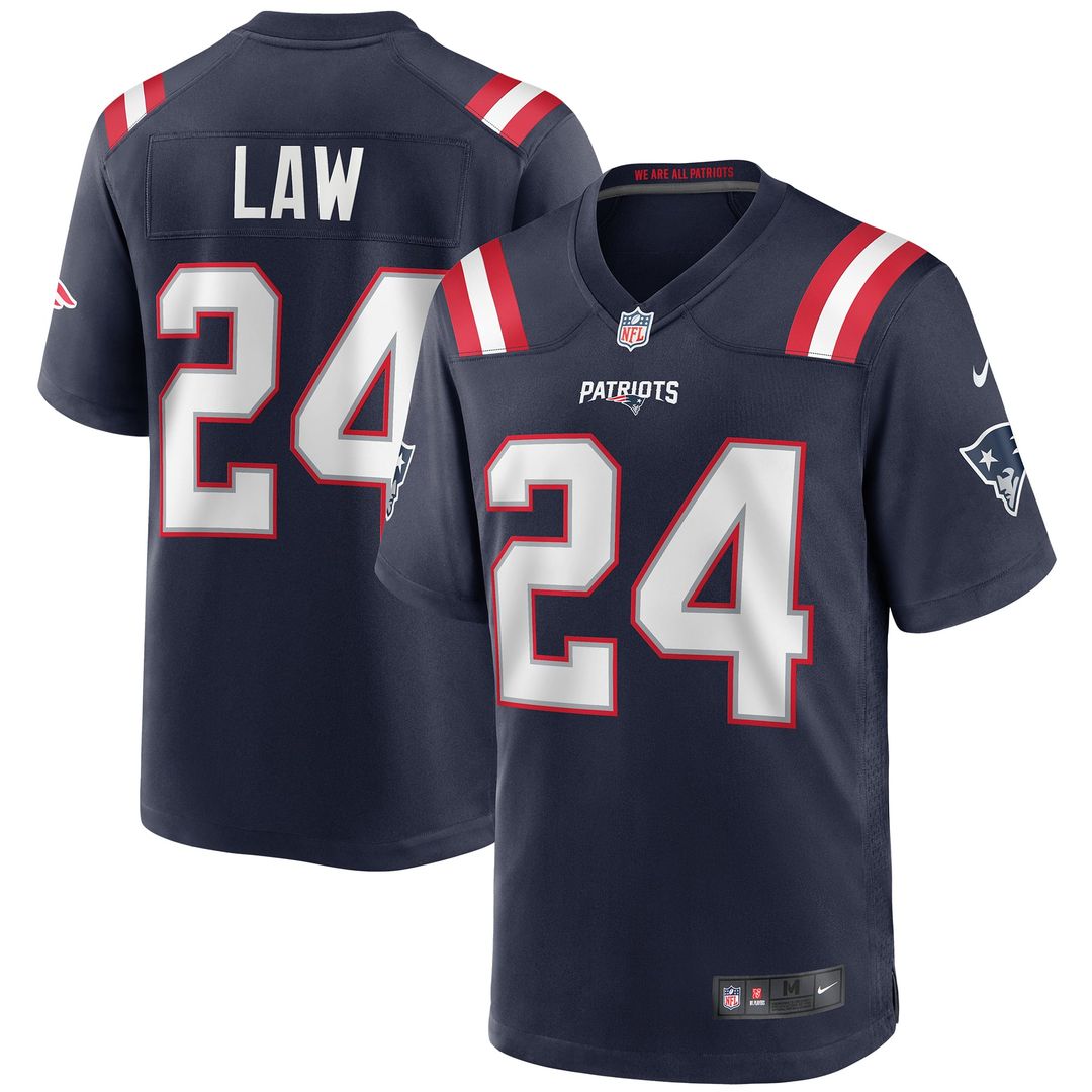 Ty Law New England Patriots Game Retired Player Jersey - Navy