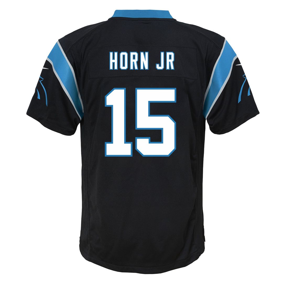 Jimmy Horn Jr. Carolina Panthers Youth Team Game Jersey - Black