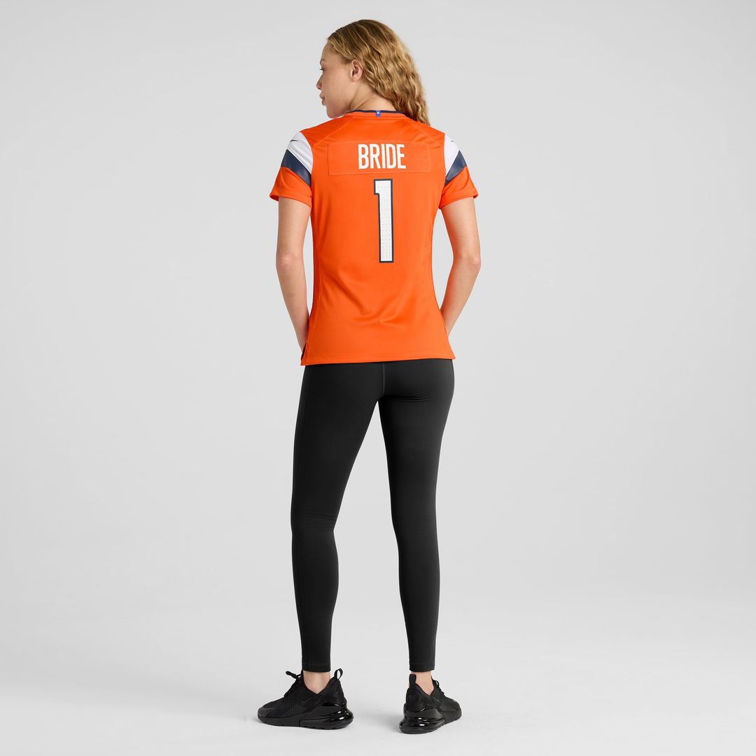 Number 1 Bride Denver Broncos Women's Game Jersey - Orange