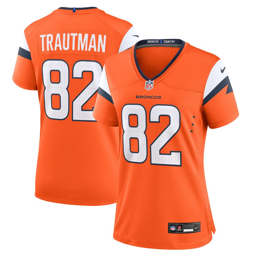 Adam Trautman Denver Broncos Women's Team Game Jersey - Orange