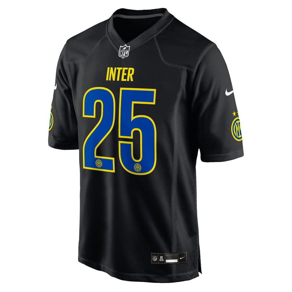 Inter Milan 2025 Soccer x NFL Game Jersey - Black