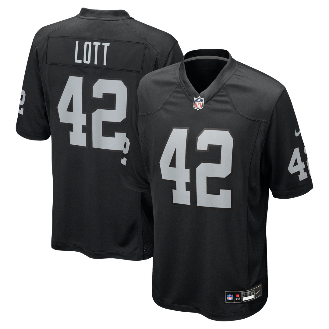 Ronnie Lott Las Vegas Raiders Game Retired Player Jersey - Black