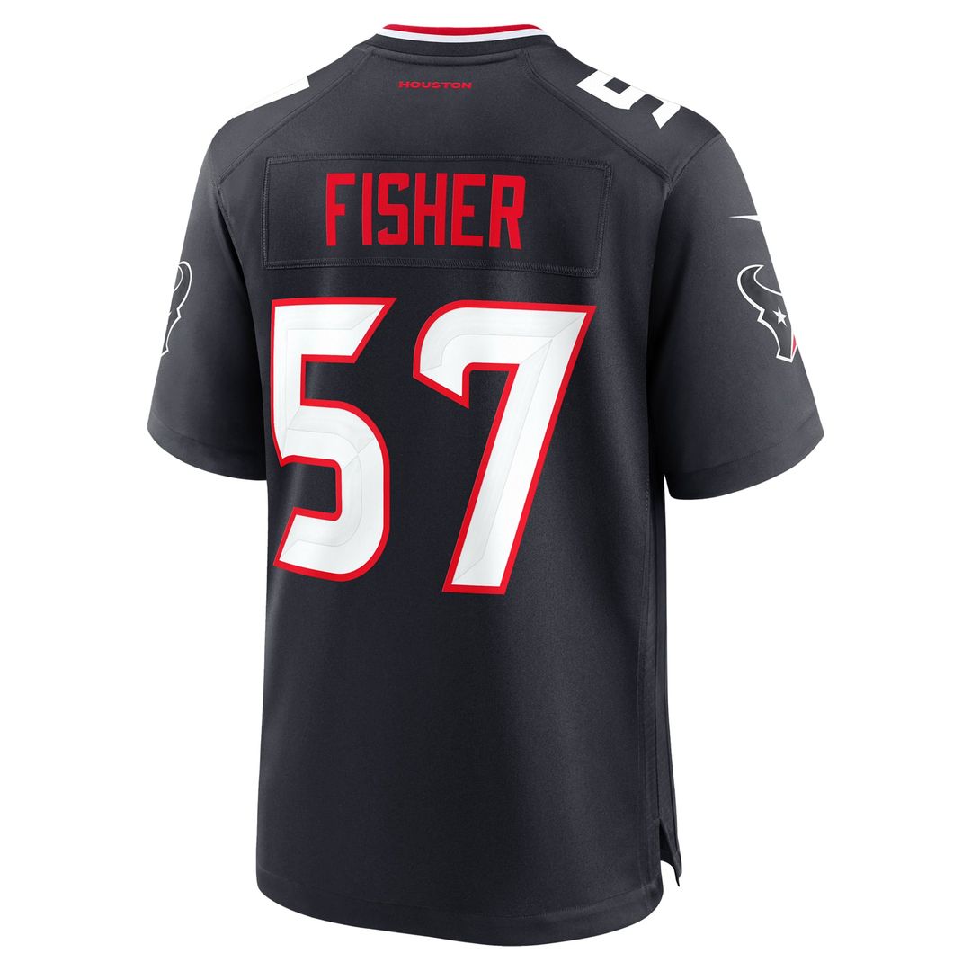 Blake Fisher Houston Texans Team Game Jersey - Navy