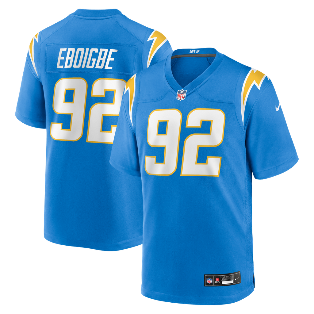 Justin Eboigbe Los Angeles Chargers Team Game Jersey - Powder Blue