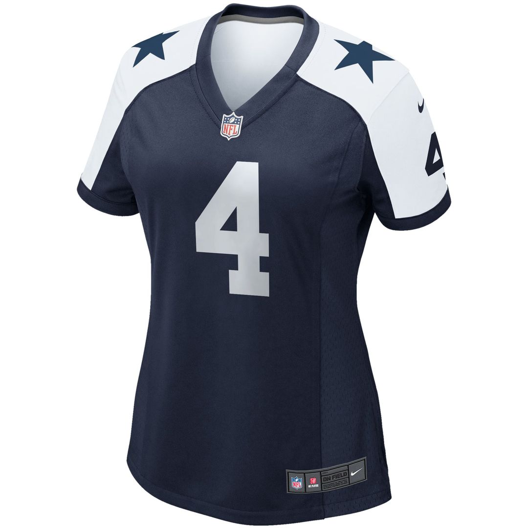 Dak Prescott Dallas Cowboys Women's Alternate Game Team Jersey - Navy