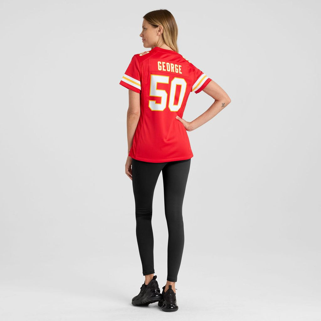 Brandon George Kansas City Chiefs Women's Team Game Jersey - Red