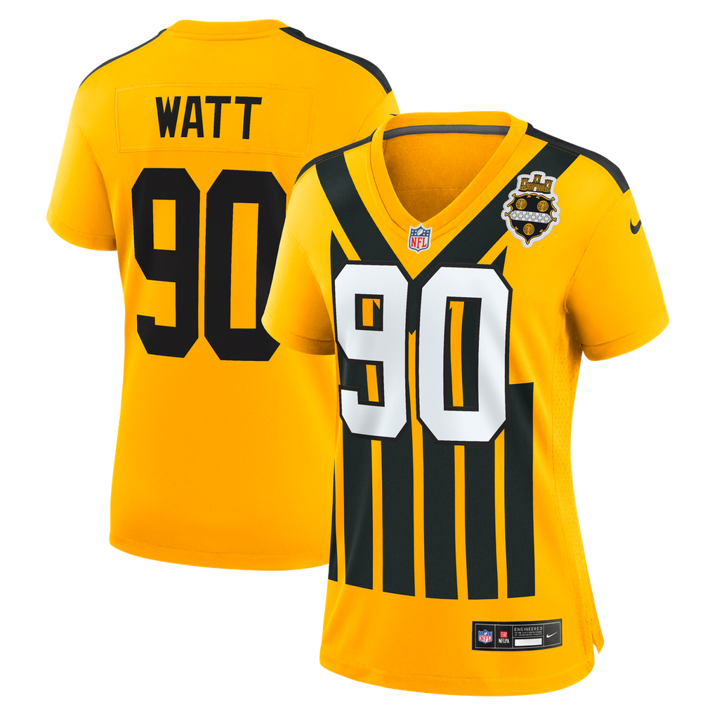 T.J. Watt Pittsburgh Steelers Women's Alternate 1933 Throwback Game Jersey - Gold