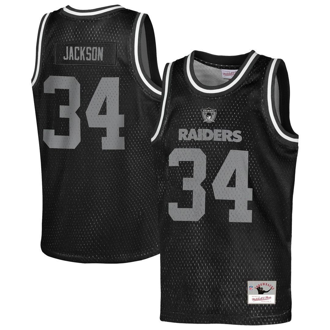 Bo Jackson Las Vegas Raiders Youth Retired Player NFL Basketball Fashion Jersey - Black